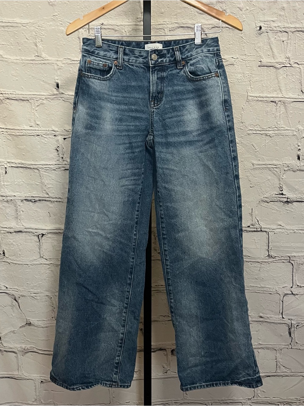 PacSun Casey Low rise Baggy Wide-Leg Blue Denim Jeans
